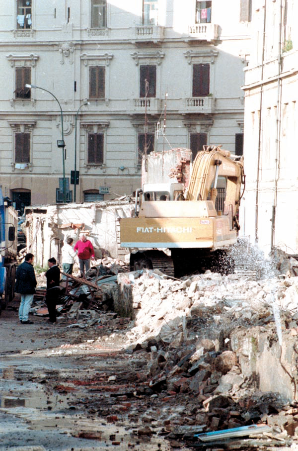 L'area della costruenda Piazza della Liberta' prima dell'apertura del cantiere