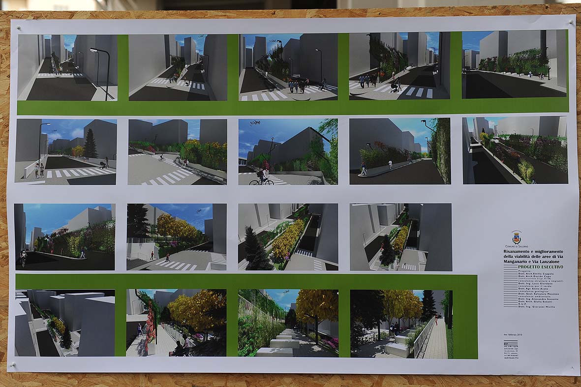 Il Sindaco Vincenzo De Luca da' il via ai lavori di via Lanzalone - Manganario. Salerno, 25 ottobre 2010