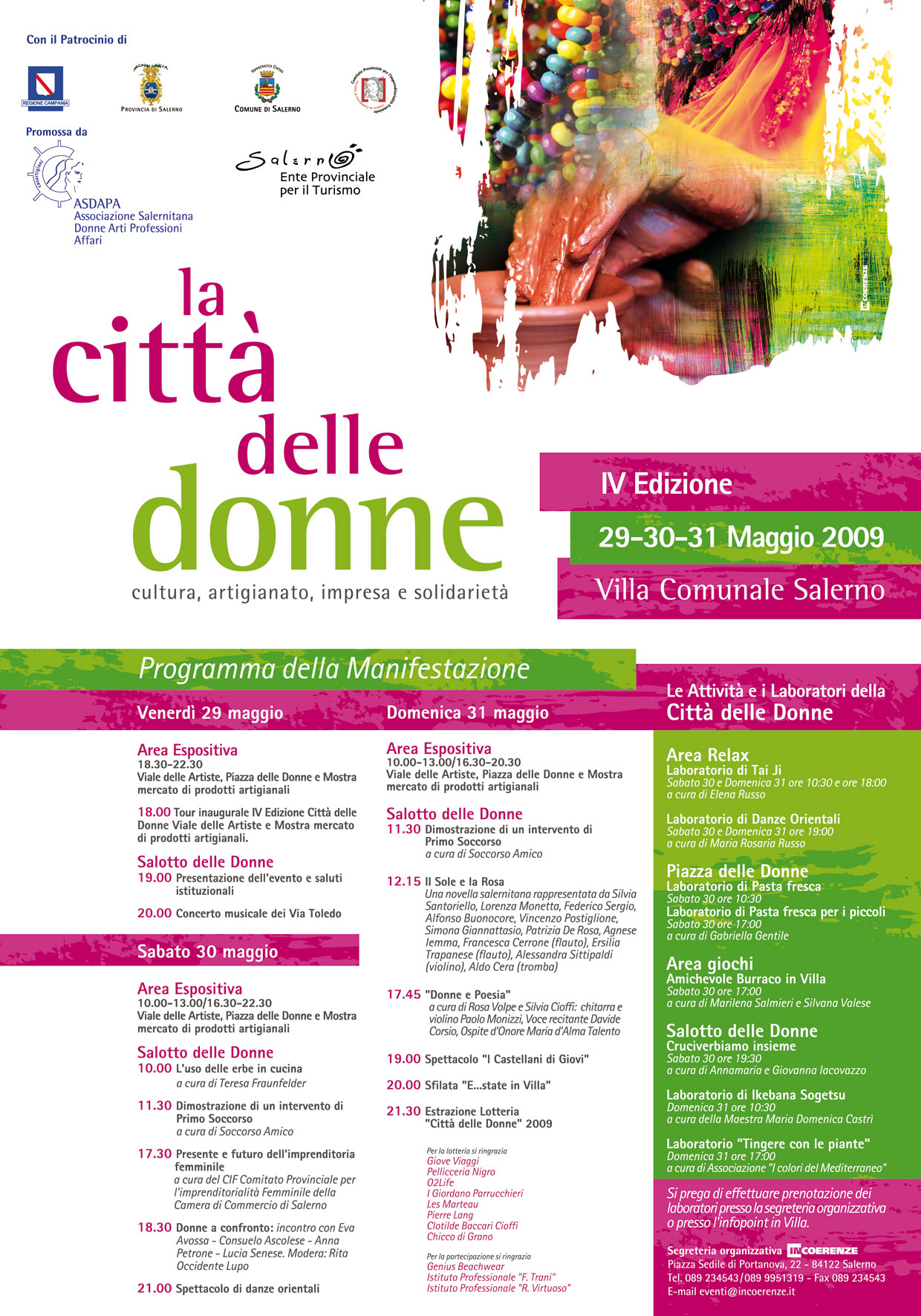 Citta' delle Donne 2009, dal 29 al 31 maggio alla Villa Comunale