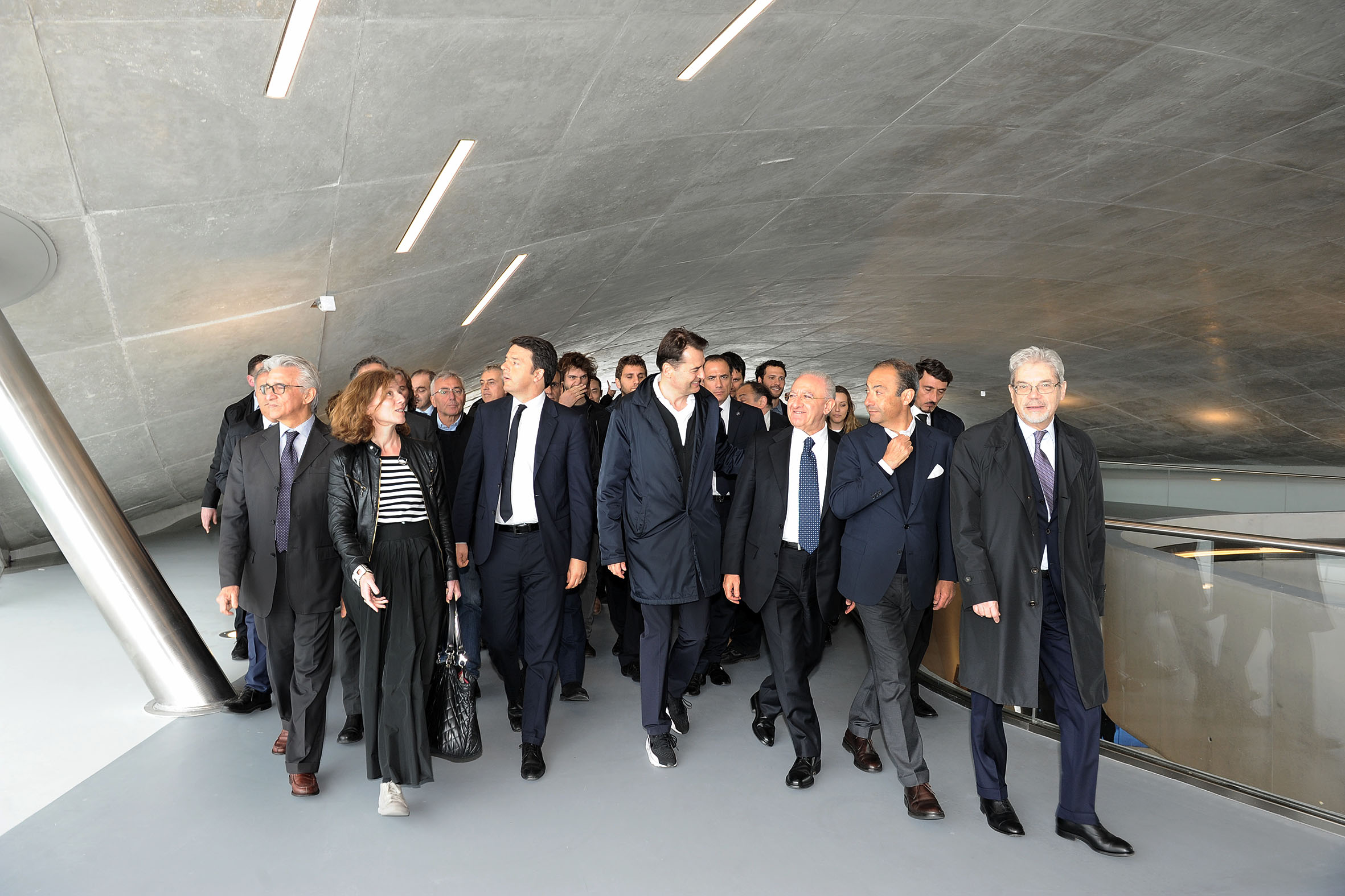 Il Premier Renzi visita la Stazione Marittima di Zaha Hadid
