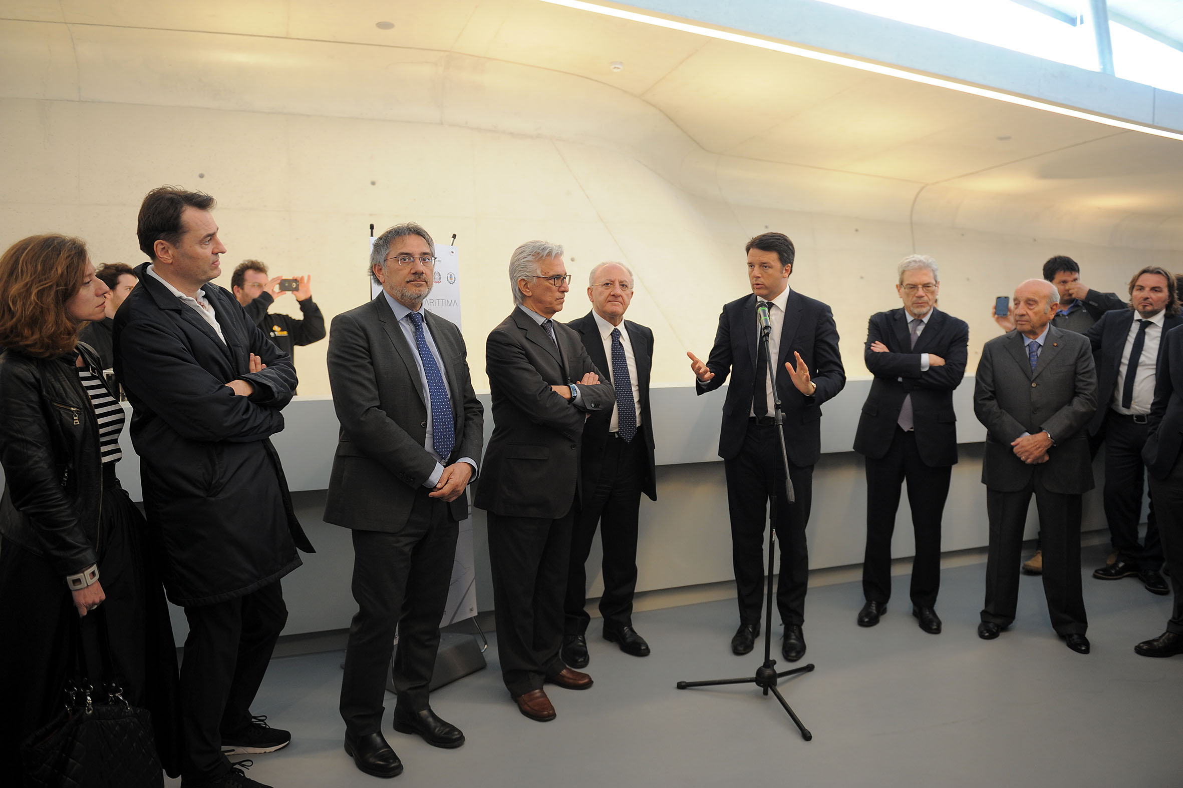Il Premier Renzi visita la Stazione Marittima di Zaha Hadid