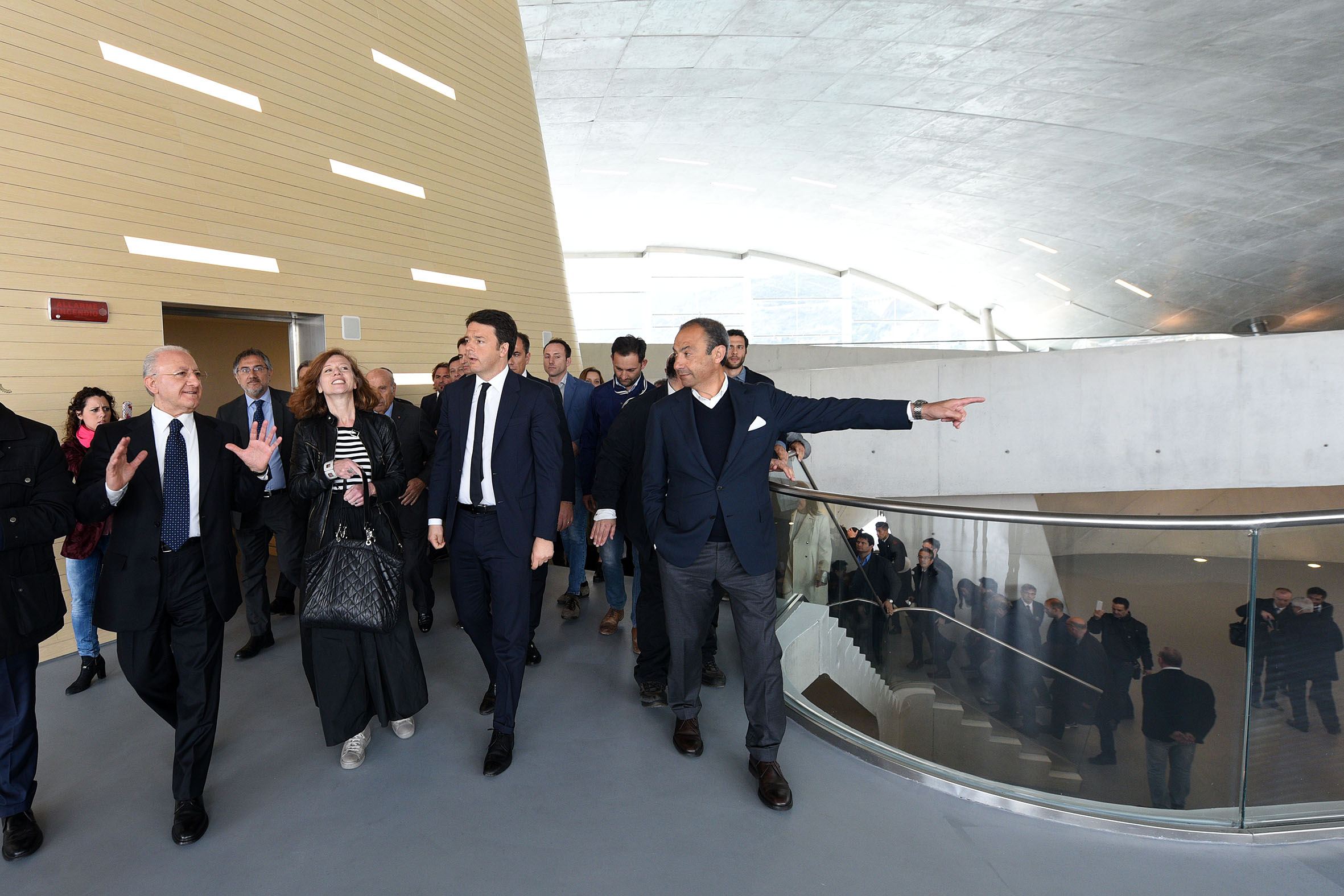 Il Premier Renzi visita la Stazione Marittima di Zaha Hadid