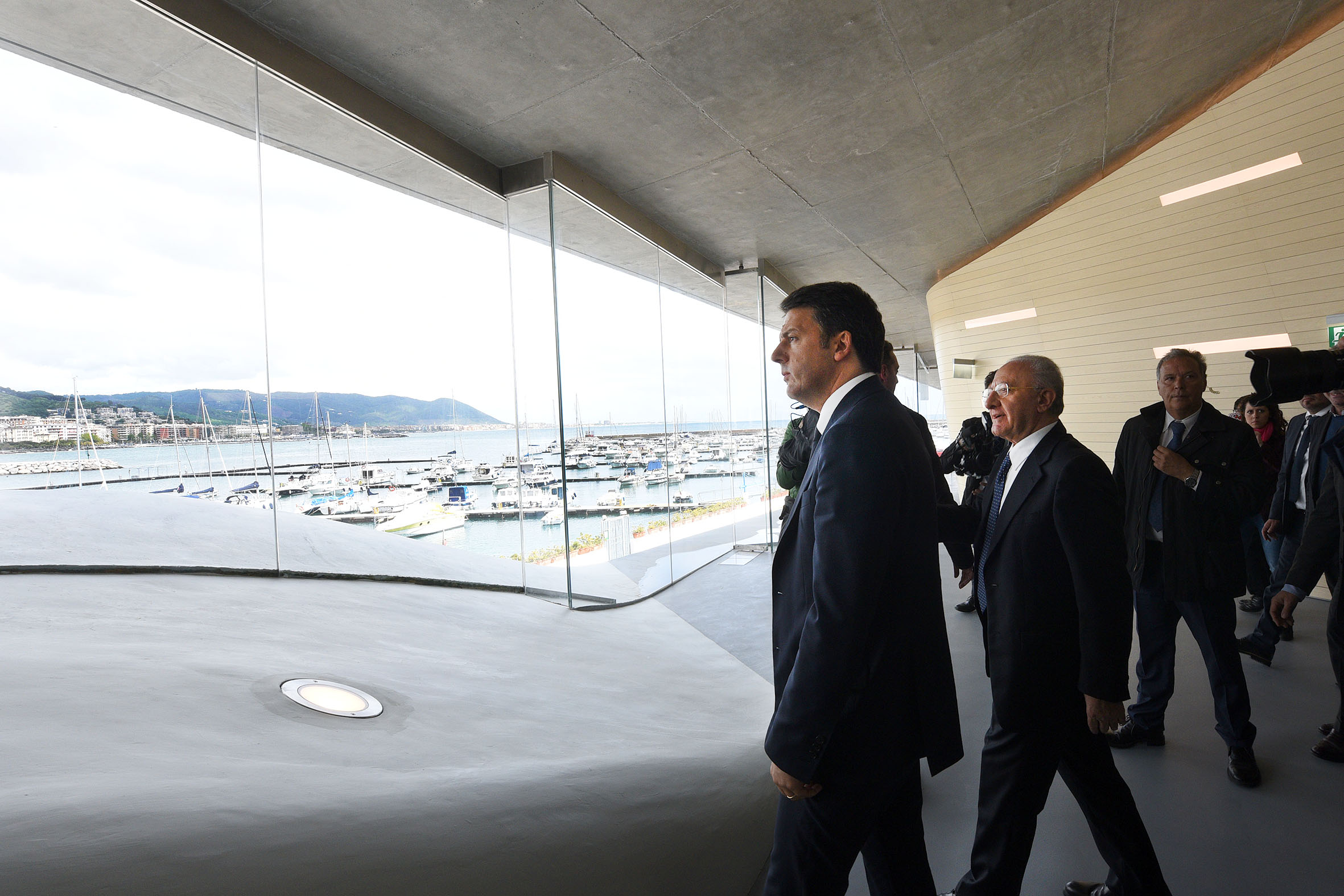 Il Premier Renzi visita la Stazione Marittima di Zaha Hadid