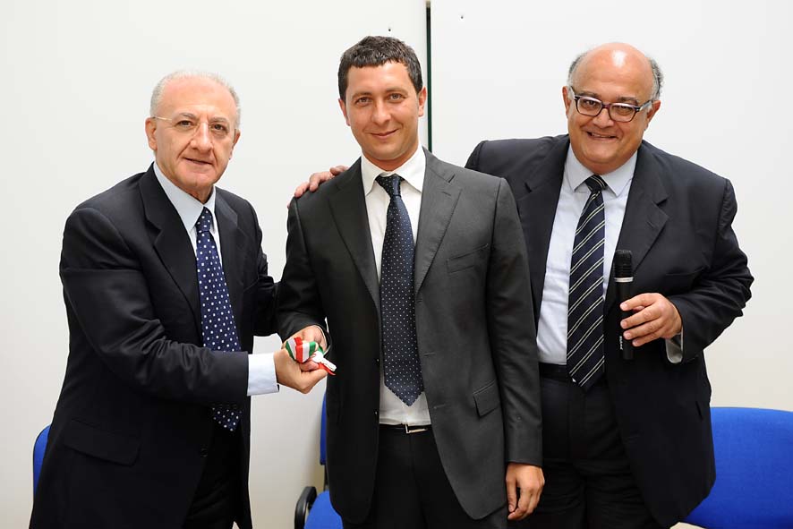 Il Sindaco De Luca in visita all'incubatore di imprese di Salerno. Salerno, 14 settembre 2011.