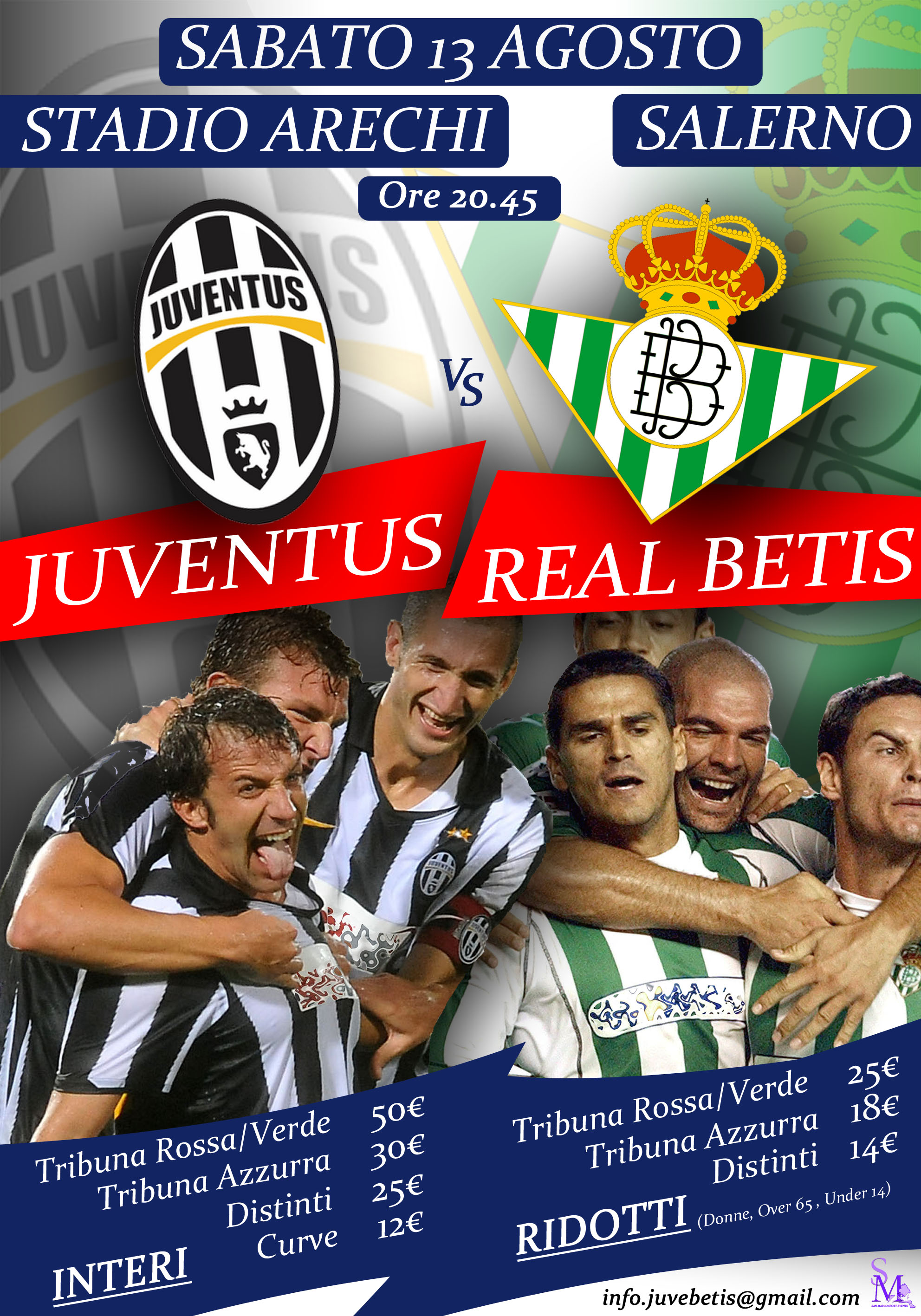 Juventus - Betis Siviglia. Stadio Arechi, 13 agosto 2011
