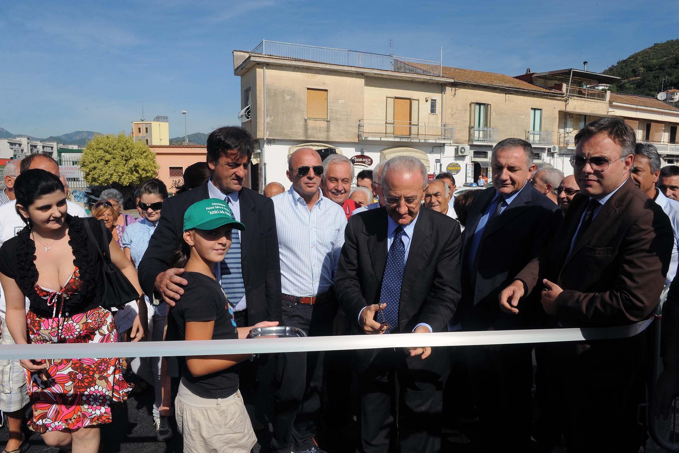Il Sindaco De Luca inaugura un nuovo parcheggio a Sant'Eustachio. Salerno, 2 settembre 2010