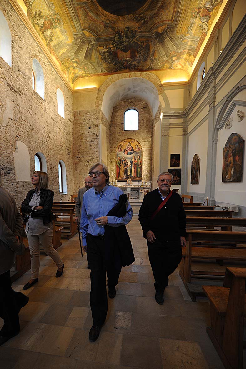 Il Sindaco De Luca e Vittorio Sgarbi in visita al cantiere del Crescent e a Palazzo Fruscione